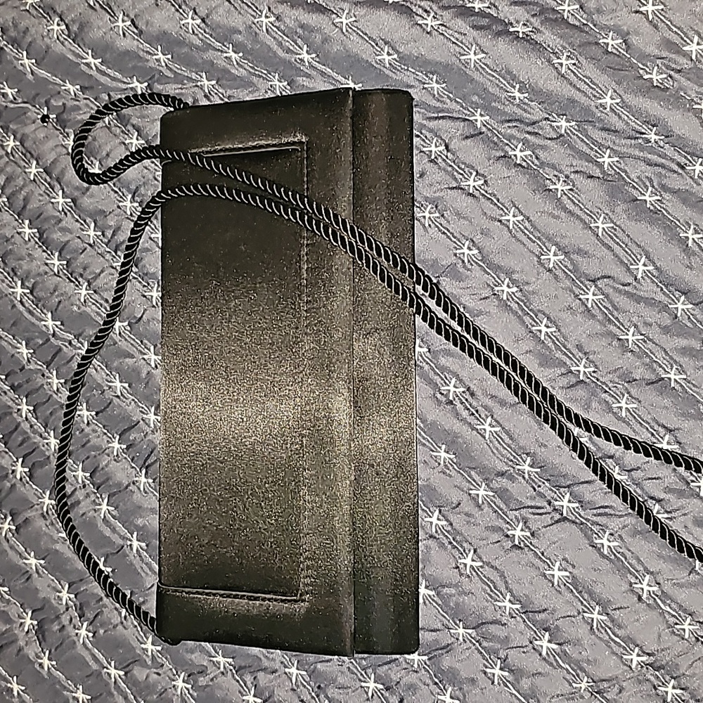 La Regale EUC black satin clutch/ crossbody